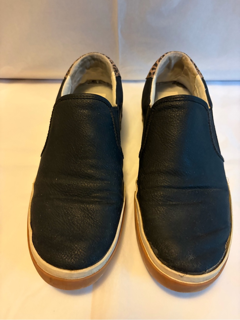 Dolce Vita Black Leather Slip-On Sneakers with Gum Sole